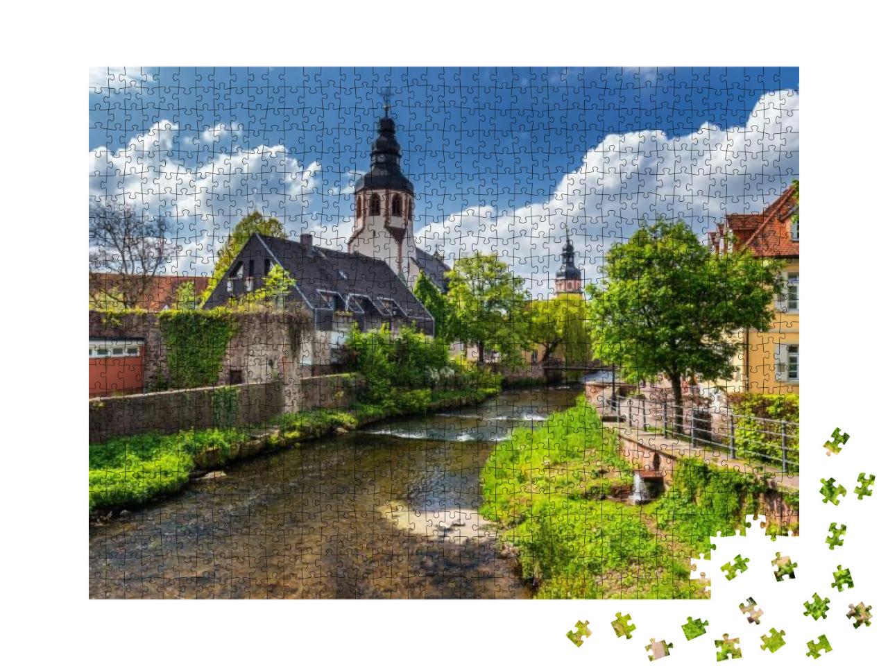 Puzzle 1000 Teile „Schwarzwald, Baden-Württemberg: Kleines Flüsschen Alb in Ettlingen“