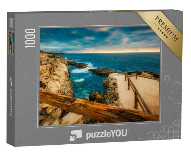 Puzzle 1000 Teile „Ajuy Strand Fuerteventura im Sonnenuntergang“