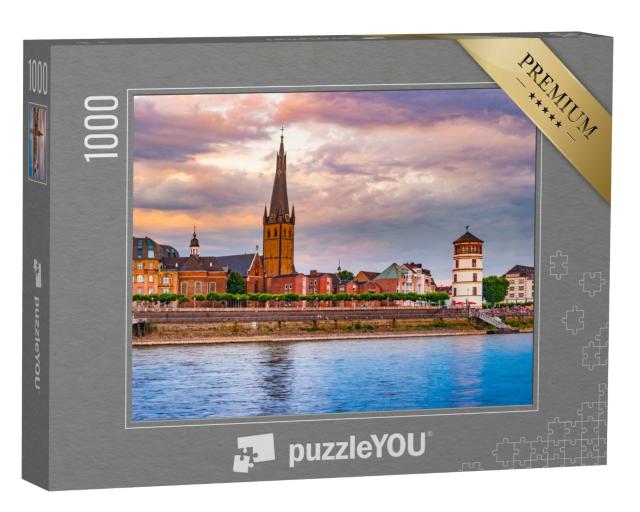 Puzzle 1000 Teile „Skyline von Düsseldorf am Rhein, Deutschland“