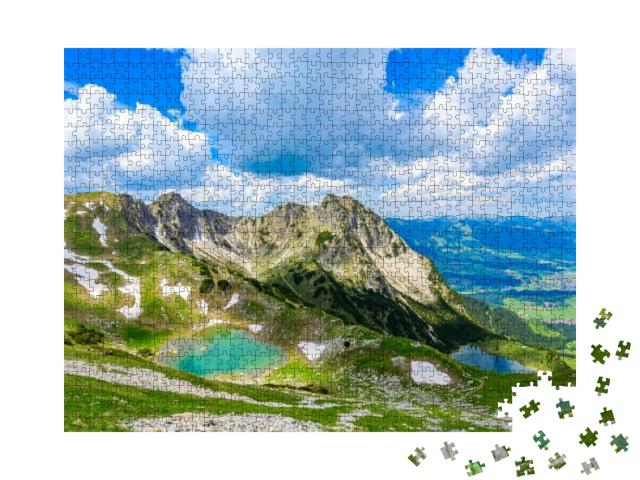 Puzzle 1000 Teile „Wunderschöner Gaisalpsee und das Rubihorn bei Oberstdorf, Deutschland“