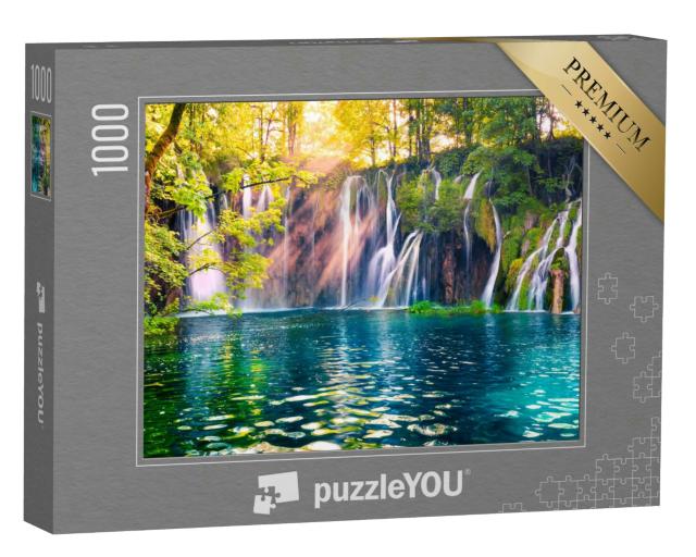 Puzzle 1000 Teile „Wasserfall im Plitvicer Nationalpark, Kroatien“