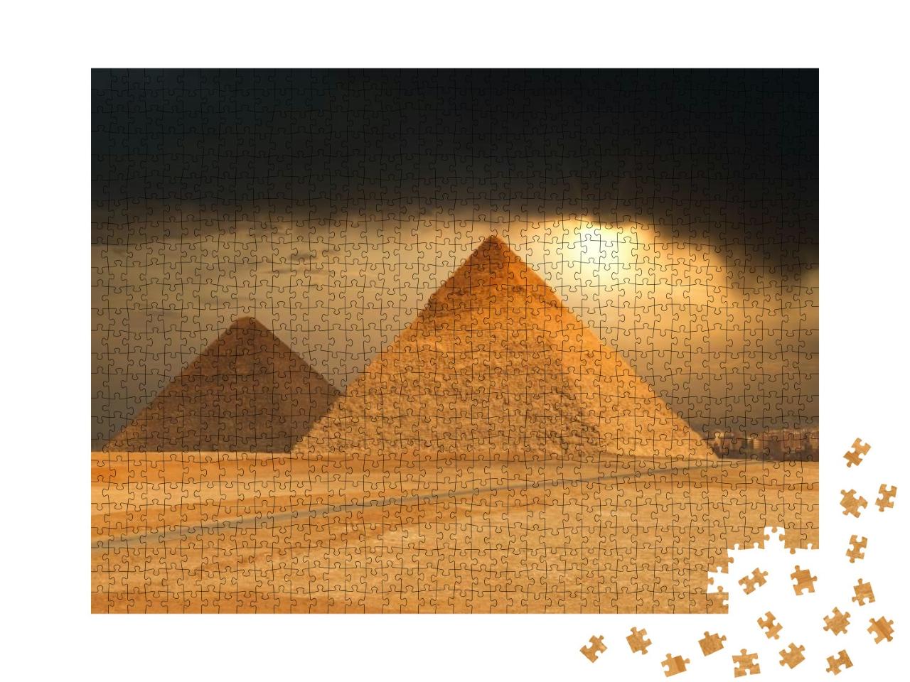 Puzzle 1000 Teile „Die berühmten Pyramiden von Gizeh, Ägypten“