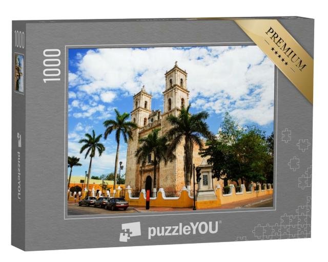 Puzzle 1000 Teile „Kathedrale San Servasio in Valladolid, Yucatan, Mexiko“