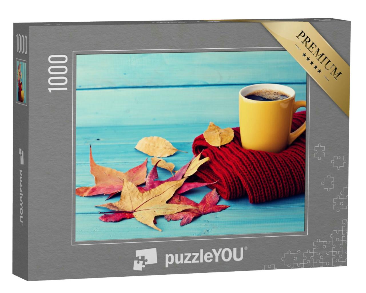 Puzzle 1000 Teile „Eine herbstliche Tasse Kaffee“