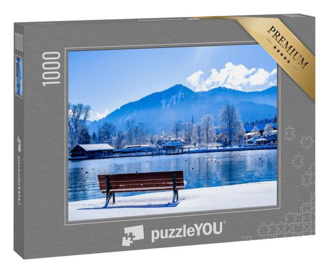 Puzzle 1000 Teile „Wunderschöne Winterlandschaft am Tegernsee, Bayern“