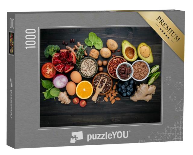Puzzle 1000 Teile „Eine Auswahl gesunder Lebensmittel“