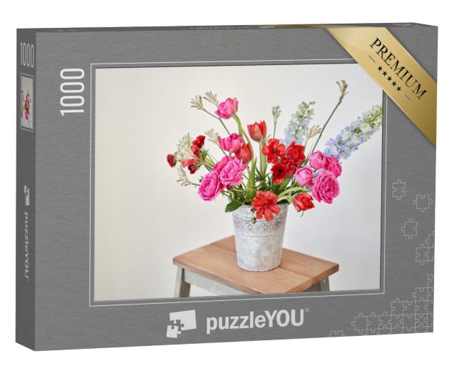 Puzzle 1000 Teile „Ein Blumenstrauß mit Vase“