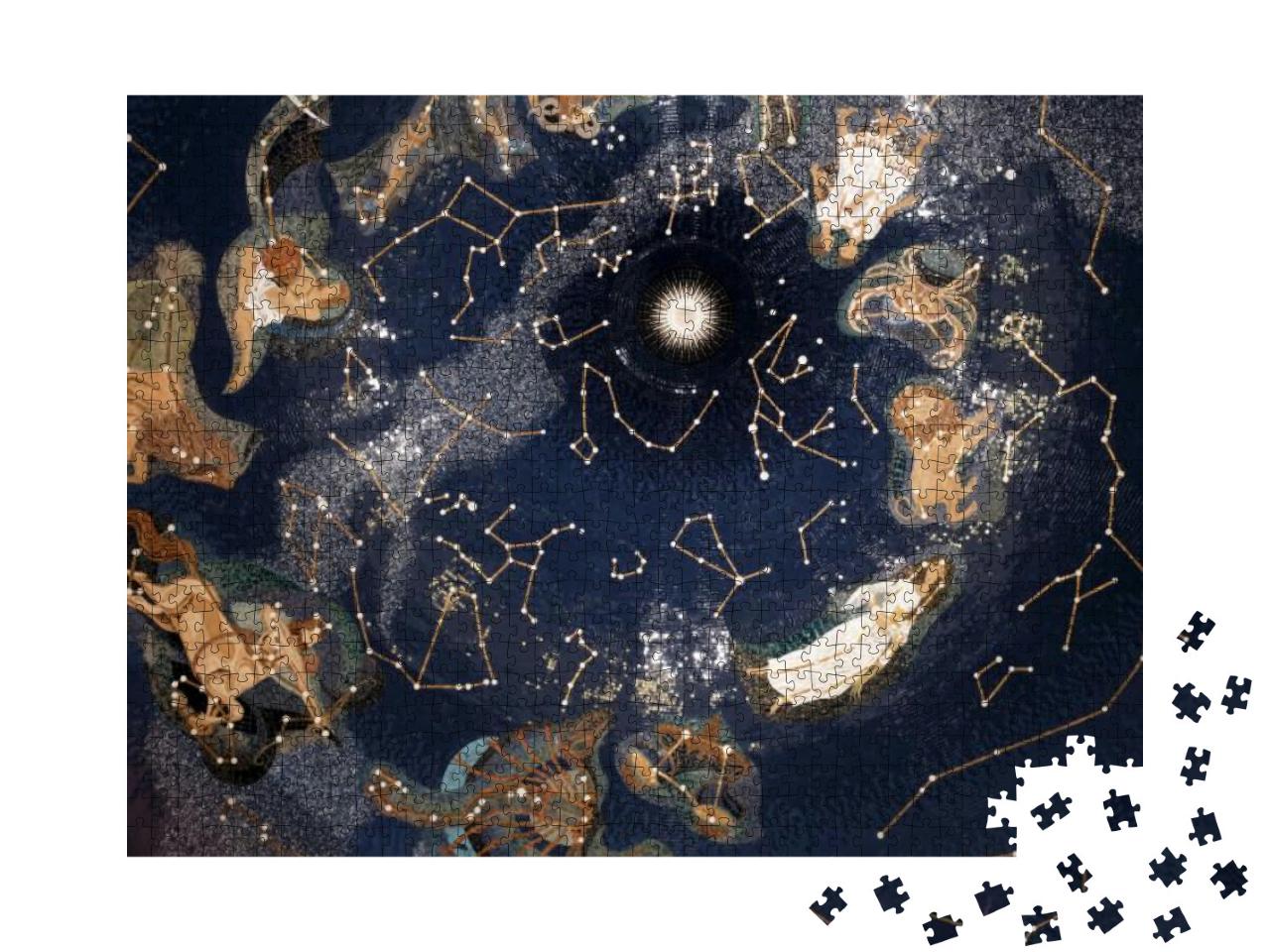 Puzzle 1000 Teile „Karte der Sterne mit Sternenbildern“
