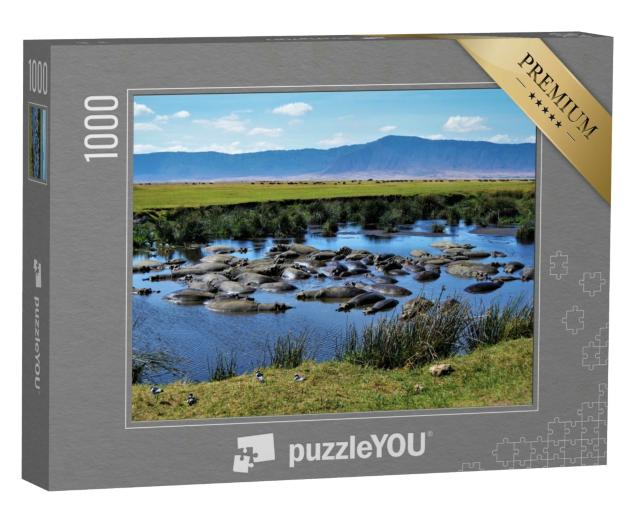 Puzzle 1000 Teile „Nilpferdbecken, Ngorongoro-Krater, Tansania“