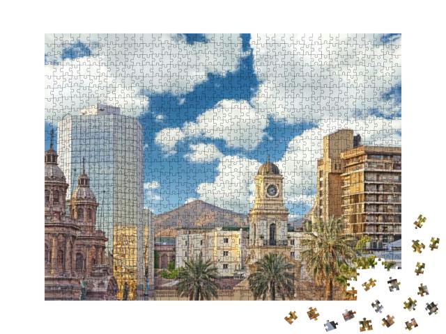 Puzzle 1000 Teile „ Stadtzentrum von Santiago de Chile“