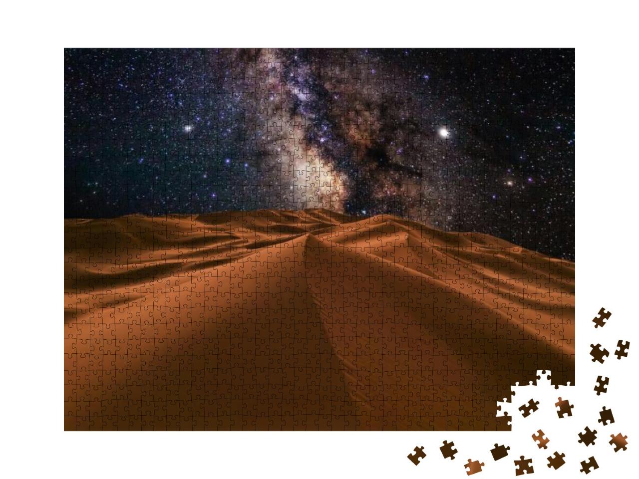 Puzzle 1000 Teile „Die Wüste Sahara unter dem nächtlichen Sternenhimmel“
