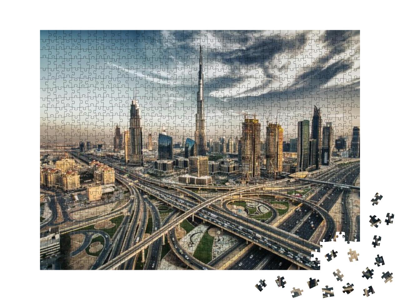 Puzzle 1000 Teile „Skyline von Dubai mit der Stadt “