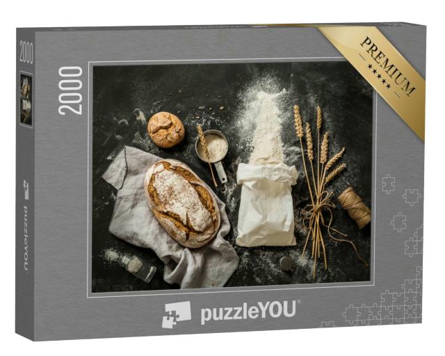 Puzzle 2000 Teile „Rustikales Brot und Mehl“
