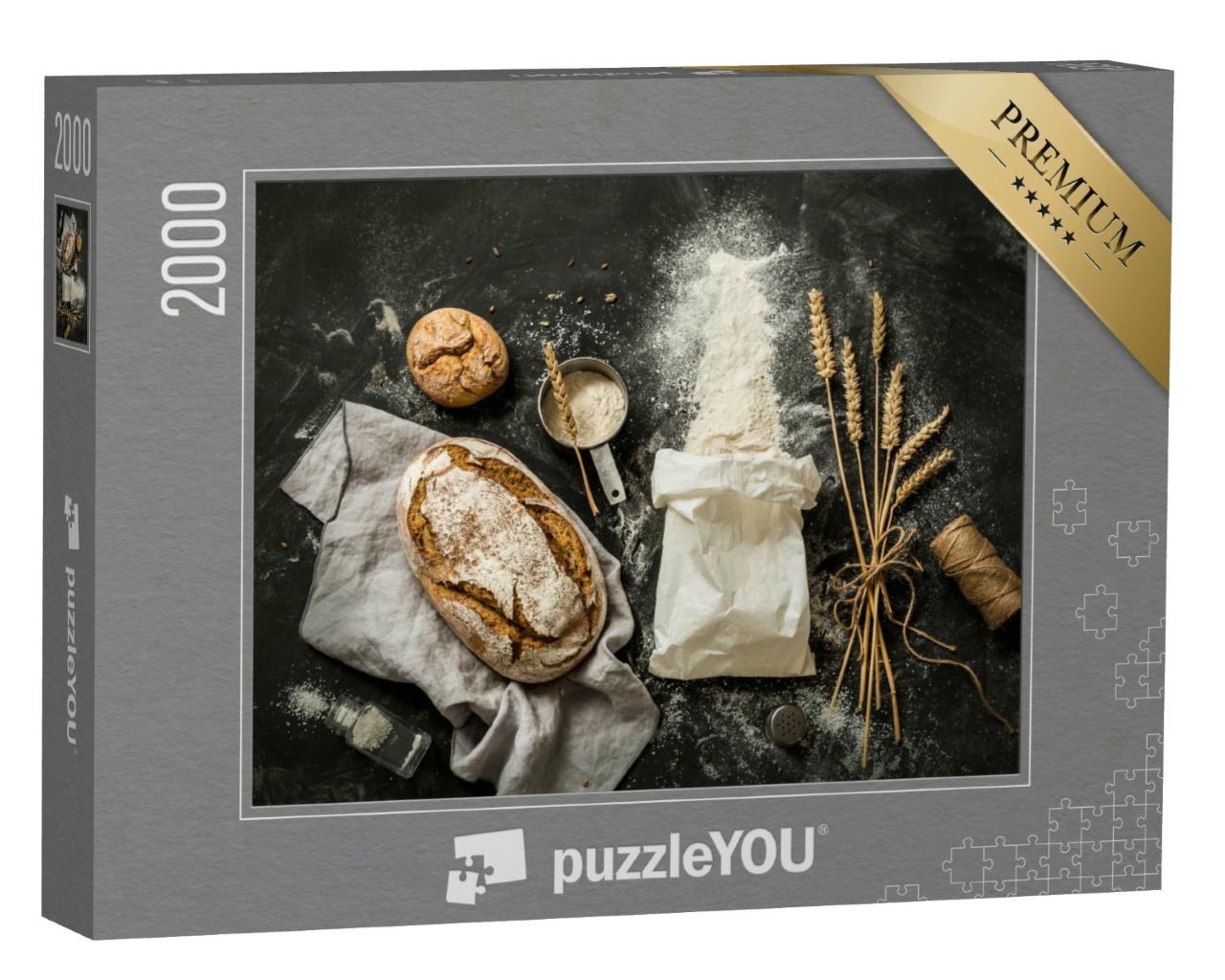 Puzzle 2000 Teile „Rustikales Brot und Mehl“
