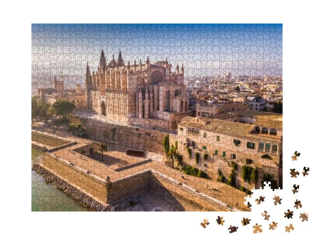 Puzzle 1000 Teile „Luftaufnahme der historischen Kathedrale in Palma de Mallorca“