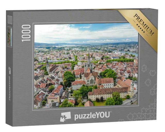 Puzzle 1000 Teile „Blick auf die Hafenstadt Konstanz am Bodensee“