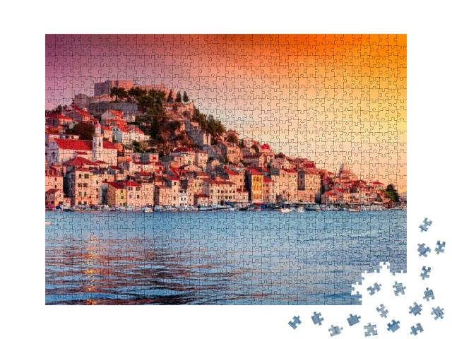 Puzzle 1000 Teile „Altstadt von Sibenik bei Sonnenuntergang, Kroatien“