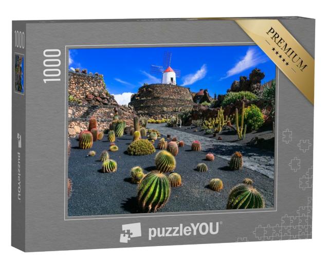 Puzzle 1000 Teile „Botanischer Kaktusgarten, beliebte Attraktion auf Lanzarote“