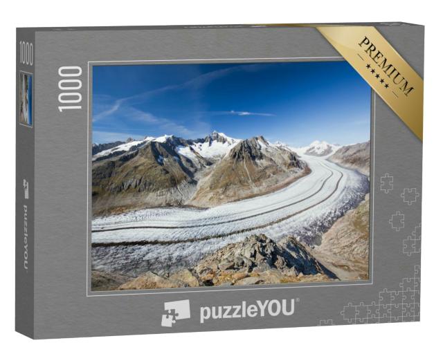Puzzle 1000 Teile „Majestätischer Blick auf den Aletschgletscher“