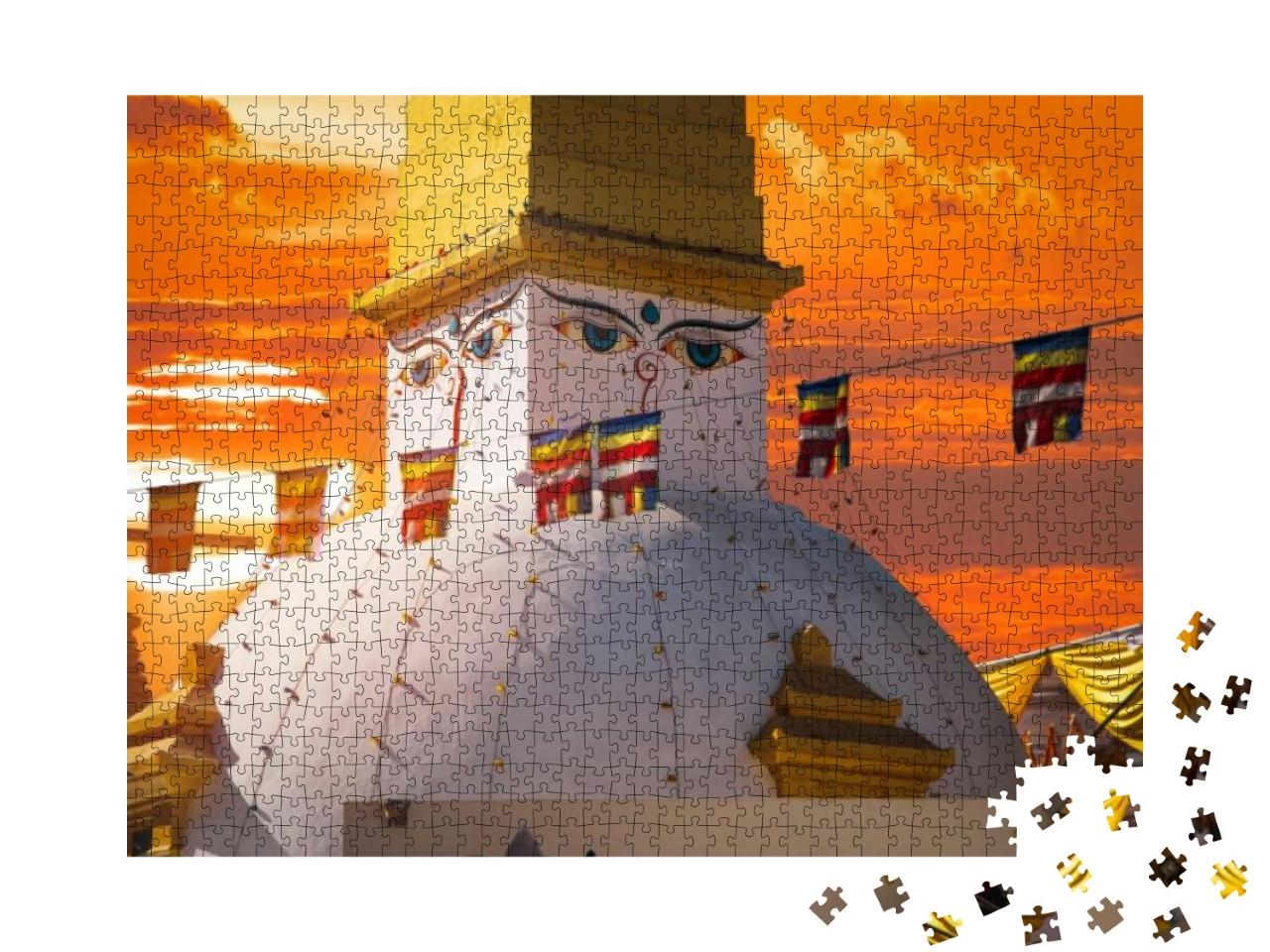Puzzle 1000 Teile „Abendstimmung in Kathmandu, Nepal“