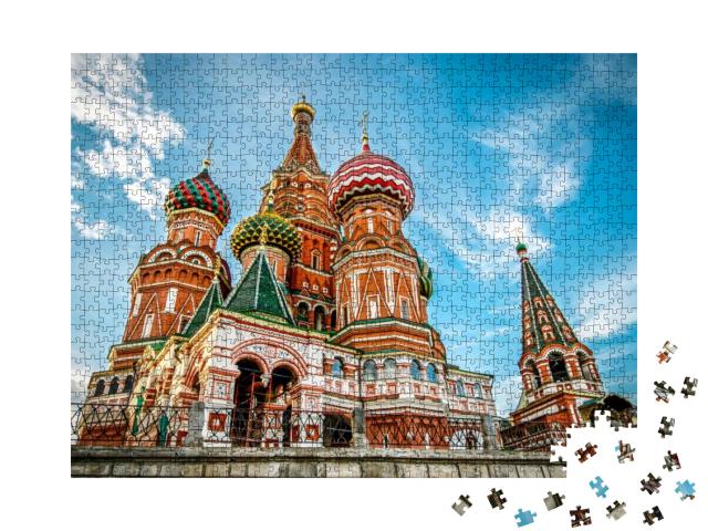 Puzzle 1000 Teile „Die Basilius-Kathedrale auf dem Roten Platz in Moskau“