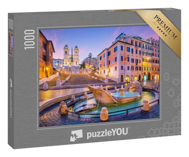 Puzzle 1000 Teile „Spanische Treppe am Morgen, Rom, Italien“