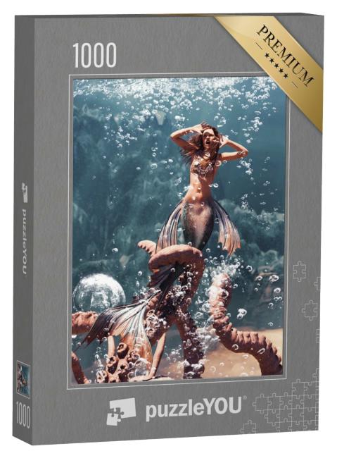 Puzzle 1000 Teile „Eine Meerjungfrau in Gefahr“