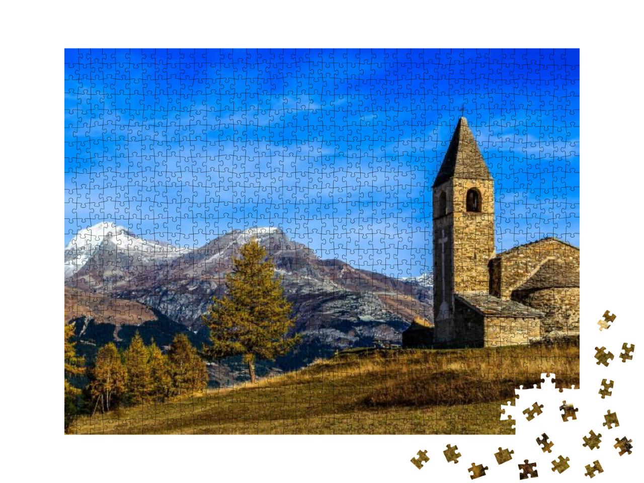 Puzzle 1000 Teile „Bergkirche aus Stein “