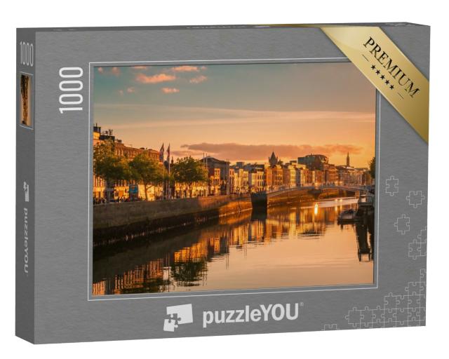 Puzzle 1000 Teile „Blick über Dublin bei Sonnenaufgang, Irland“