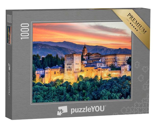 Puzzle 1000 Teile „Alhambra im Sonnenuntergang, Granada, Spanien“