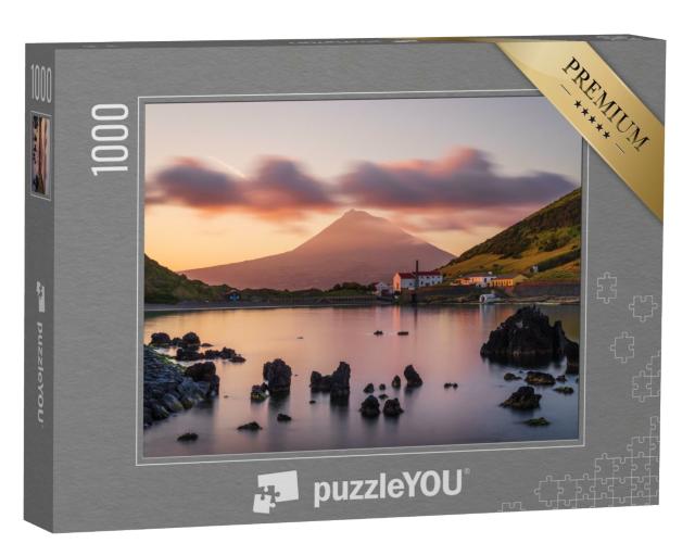 Puzzle 1000 Teile „Bunter Sonnenaufgang in Horta, Azoren, Portugal“