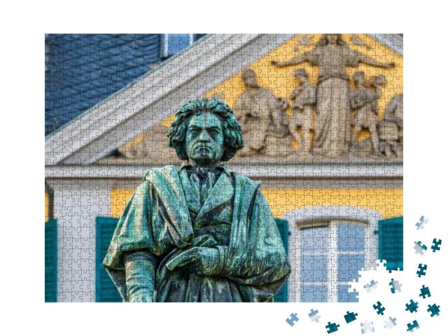 Puzzle 1000 Teile „Beethoven-Denkmal von Ernst Julius Hähnel, Bronzestatue“