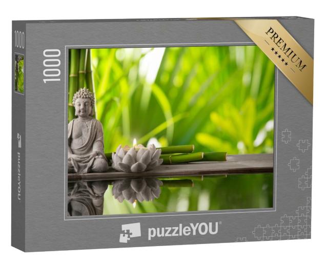 Puzzle 1000 Teile „Buddha in Meditation mit brennender Kerze“