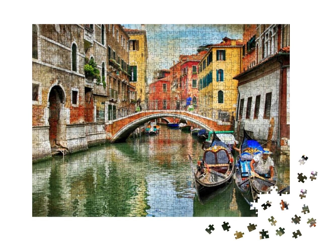 Puzzle 1000 Teile „Romantische venezianische Kanäle“