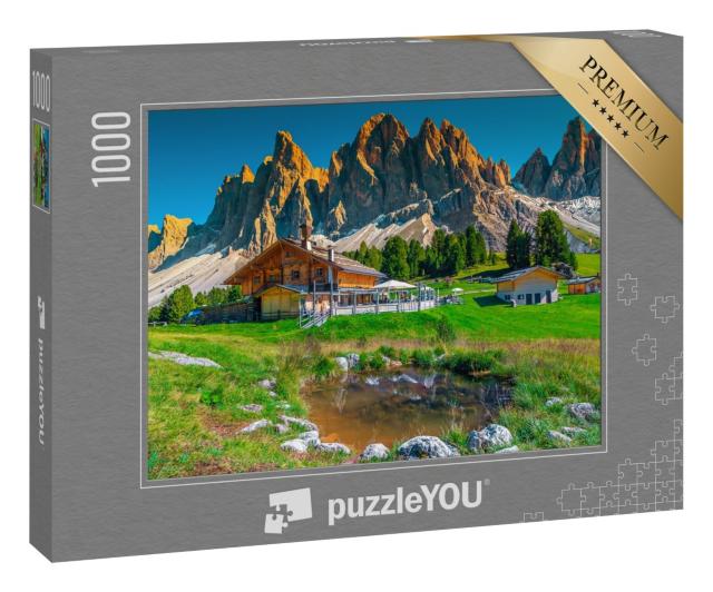 Puzzle 1000 Teile „Atemberaubende Geisler Berggruppe, Dolomiten, Italien“