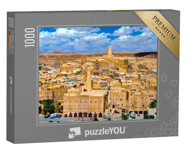 Puzzle 1000 Teile „Ksar Bounoura, eine alte Berberstadt im M'Zab-Tal in Algerien“