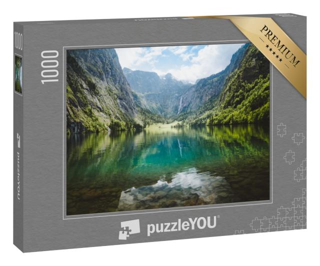 Puzzle 1000 Teile „Panoramablick auf den idyllischen Obersee, Bayerische Alpen, Deutschland“