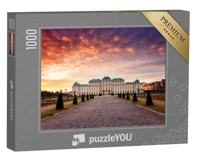 Puzzle 1000 Teile „Sonnenaufgang am Schloss Belvedere in Wien, Österreich“