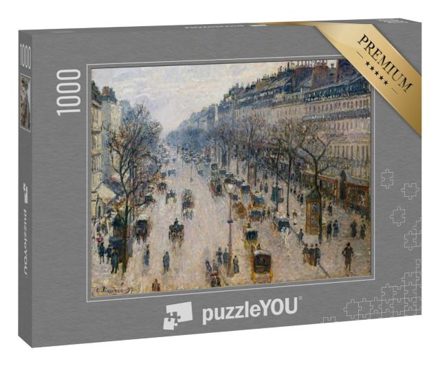 Puzzle 1000 Teile „Camille Pissarro - Der Boulevard Montmartre an einem Wintermorgen“