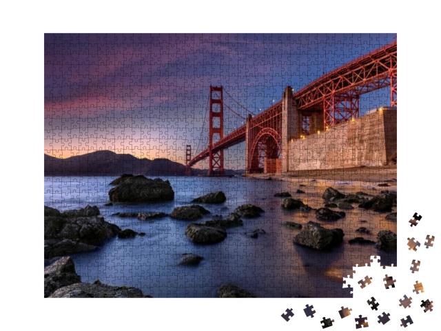 Puzzle 1000 Teile „Golden Gate Bridge im Sonnenuntergang“
