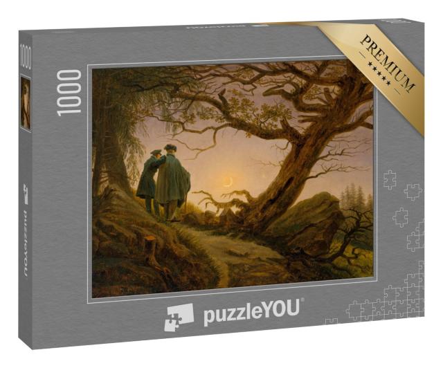 Puzzle 1000 Teile „Caspar David Friedrich - Zwei Männer beim Betrachten des Mondes“