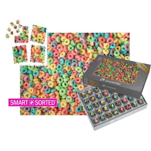 SMART SORTED® | Puzzle 1000 Teile „Bunte Frühstückscerealien“