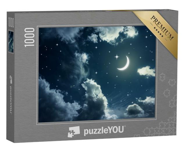 Puzzle 1000 Teile „Der Nachthimmel mit Sternen und Mond“