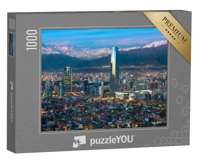 Puzzle 1000 Teile „Panoramablick auf Providencia und Las Condes, Wolkenkratzer in Santiago de Chile“