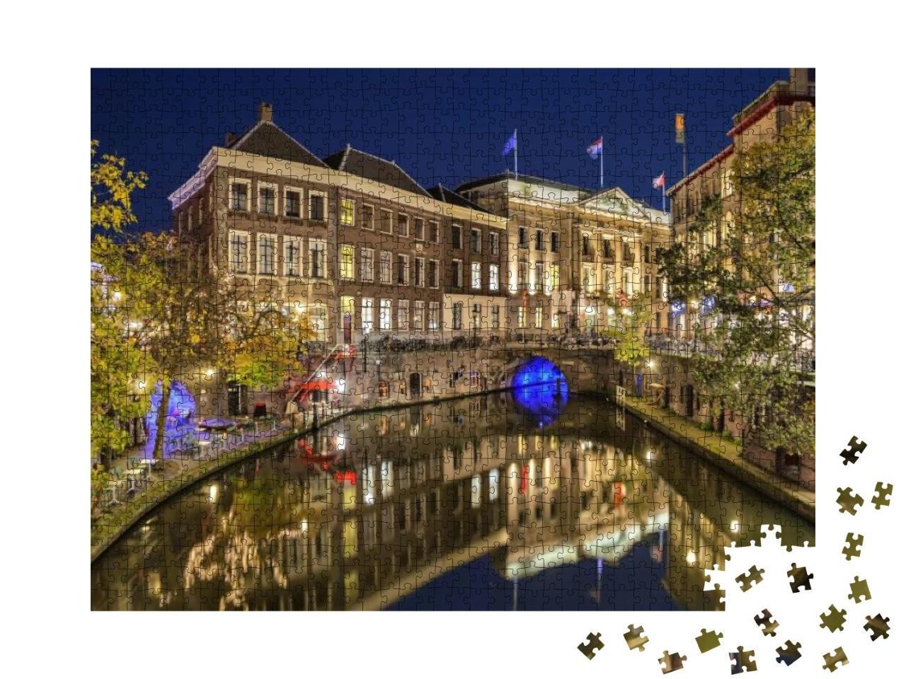 Puzzle 1000 Teile „Gracht im historischen Zentrum von Utrecht, Niederlande“