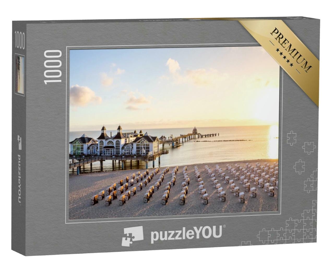 Puzzle 1000 Teile „Seebrücke von Sellin im Sonnenuntergang“