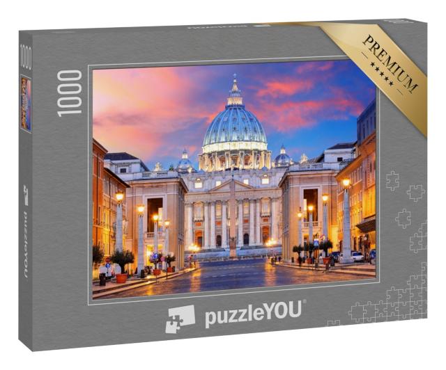 Puzzle 1000 Teile „Vatikanstadt im Licht der untergehenden Sonne“