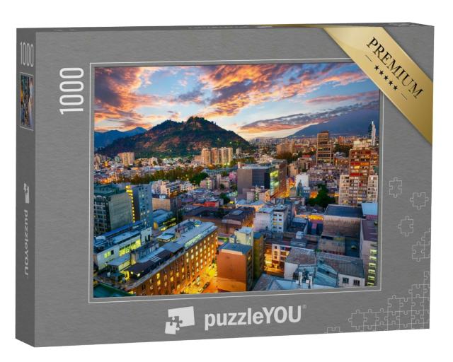 Puzzle 1000 Teile „Stadt Santiago de Chile nach Sonnenuntergang, Chile“