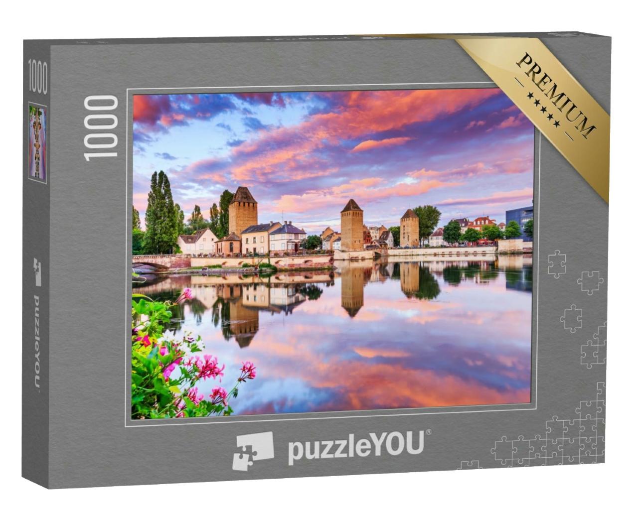Puzzle 1000 Teile „Mittelalterliche Brücke in Straßburg im Elsass“