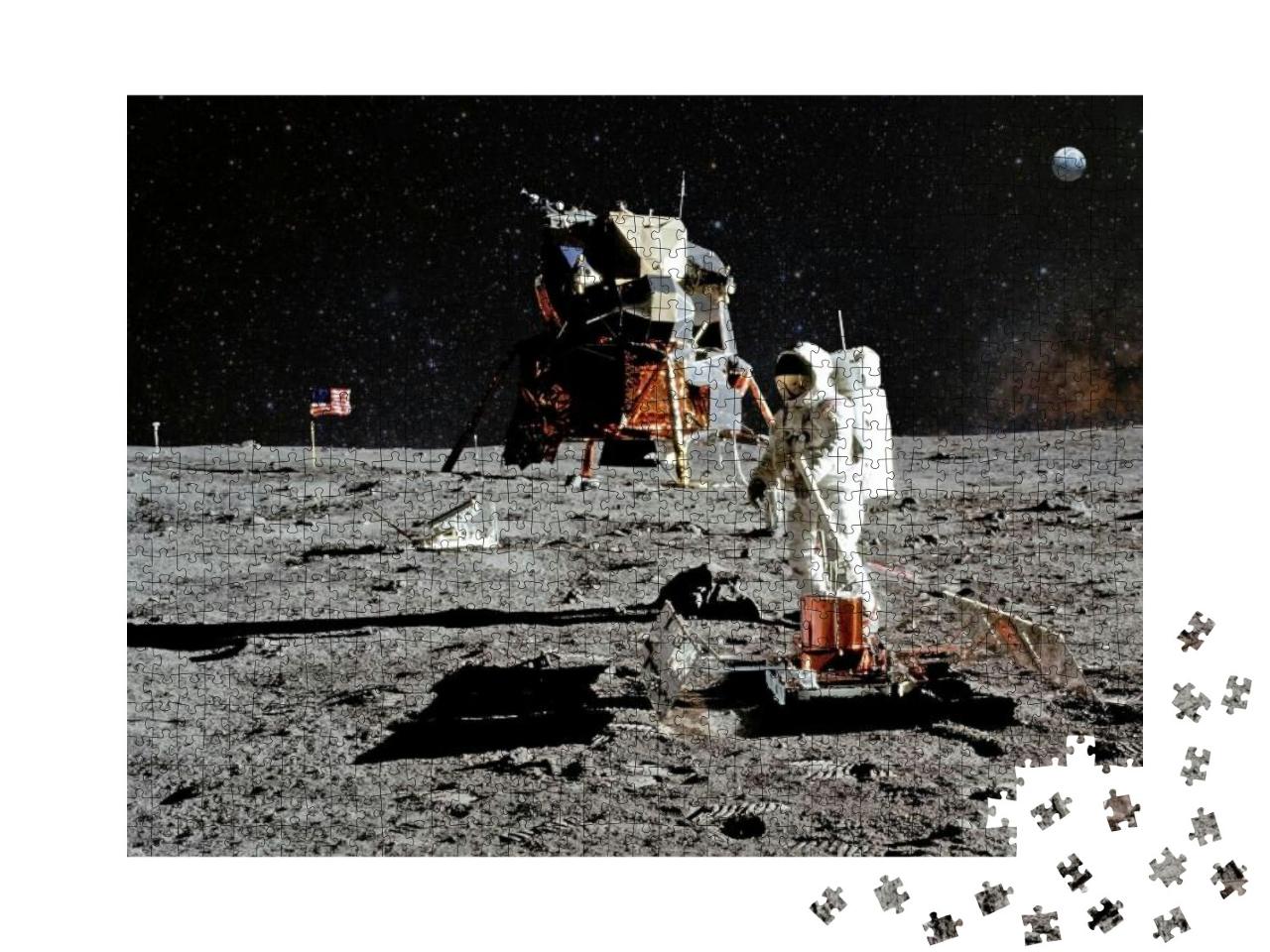 Puzzle 1000 Teile „Astronaut bei der Mondlandemission “